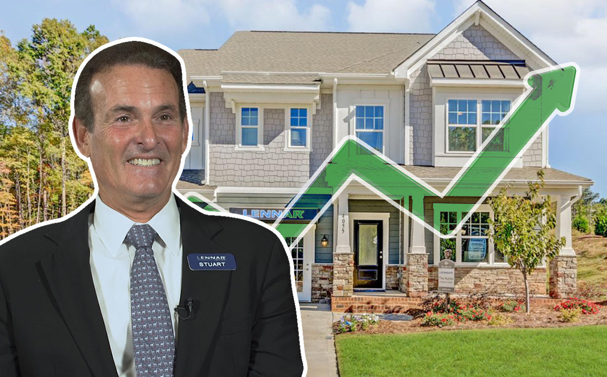 Stuart Miller Executive Chairman of Lennar and a Lennar home (Credit: Builder Magazine and iStock)