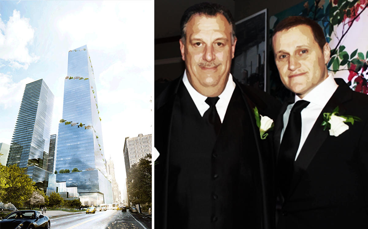 From left: A rendering of The Spiral at 66 Hudson Blvd, Gary LaBarbera, and Rob Speyer (Credit: Tishman Speyer and Rob Speyer)