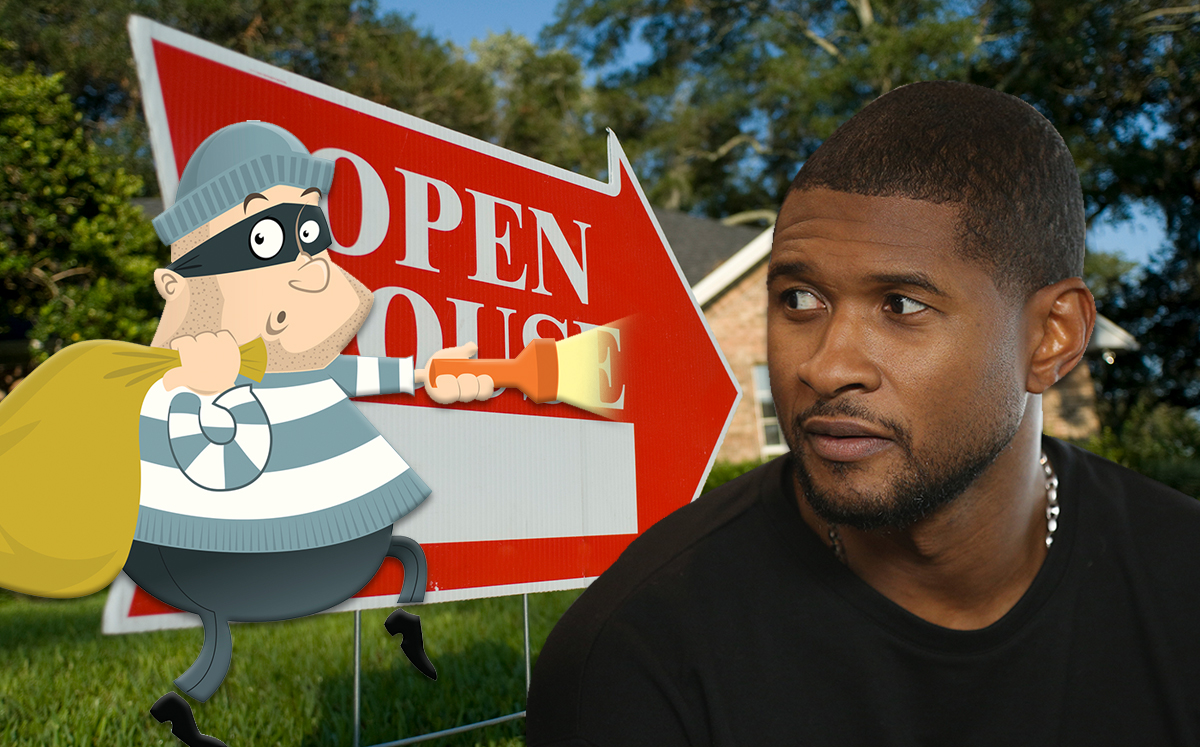 Usher's home was burglarized during an open house event (Credit: Getty Images and iStock)