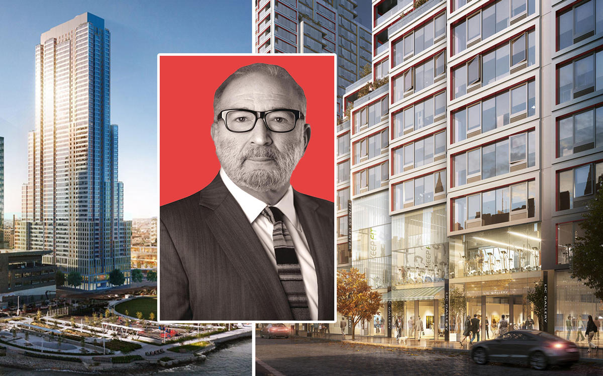 TF Cornerstone's Fred Elghanayan and renderings of 52-03 Center Boulevard in Long Island City (Credit: CityRealty)