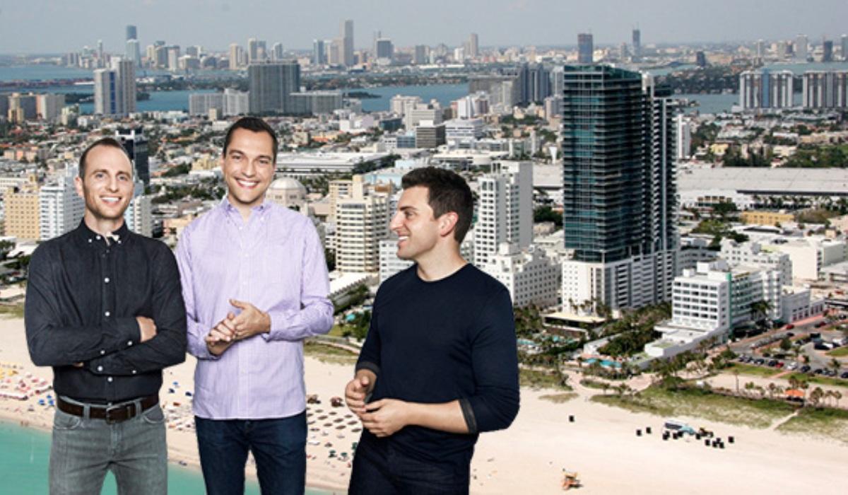 Miami Beach and Airbnb founders Joe Gebbia, Nathan Blecharczyk and Brian Chesky
