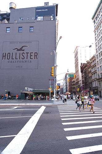 Hollister's flagship store at 600 Broadway