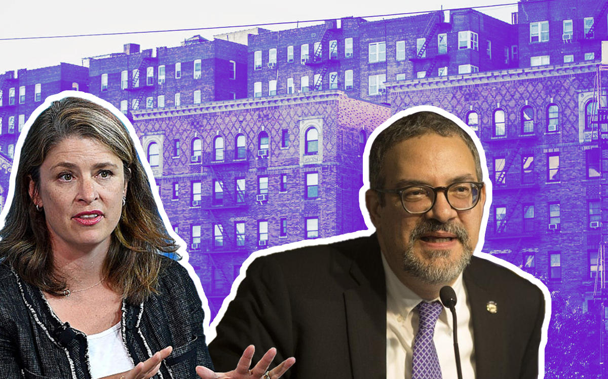 Alicia Glen and 32BJ's Hector Figueroa with a view of Inwood (Credit: Getty Images, 32BJ, and Airbnb)