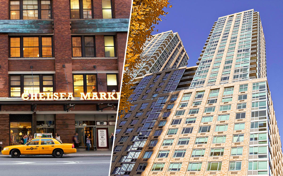 Chelsea Market at 75 9th Avenue and 101 West End Avenue (Credit: Kimpton Hotels and Elegran)