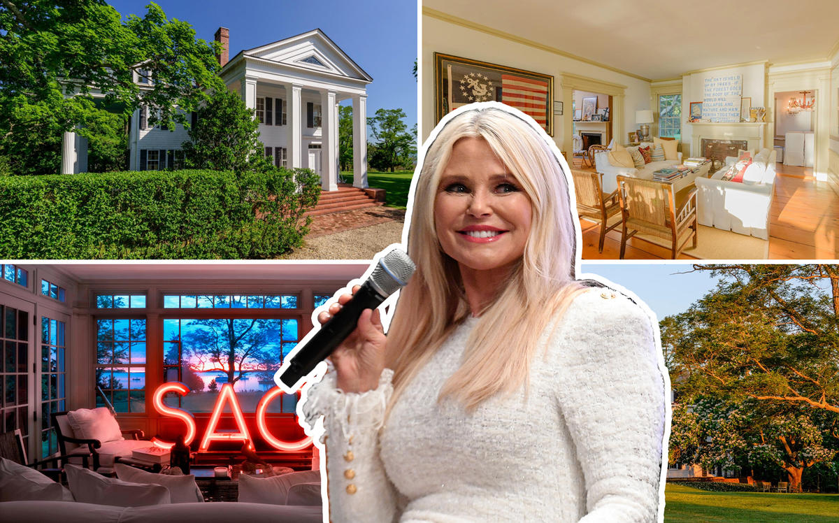 1 Fahys Road in Sag Harbor with Christie Brinkley (Credit: Getty Images and Douglas Elliman)