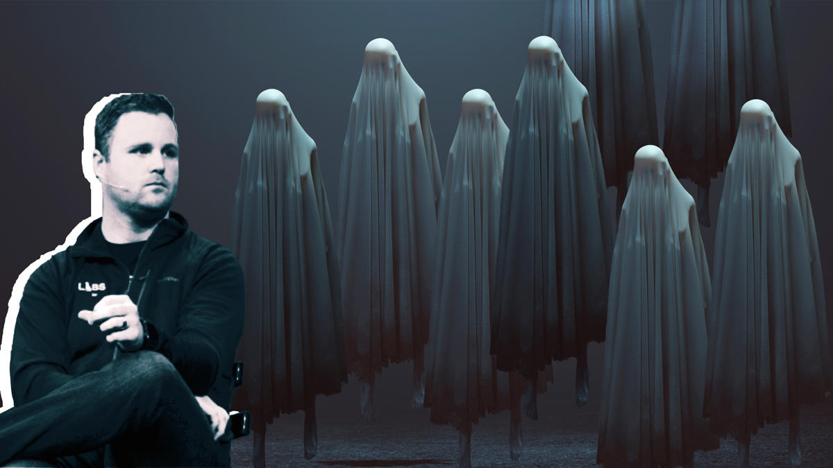 Keller Williams president Josh Team surrounded by ghosts (Credit: Keller Williams and iStock)