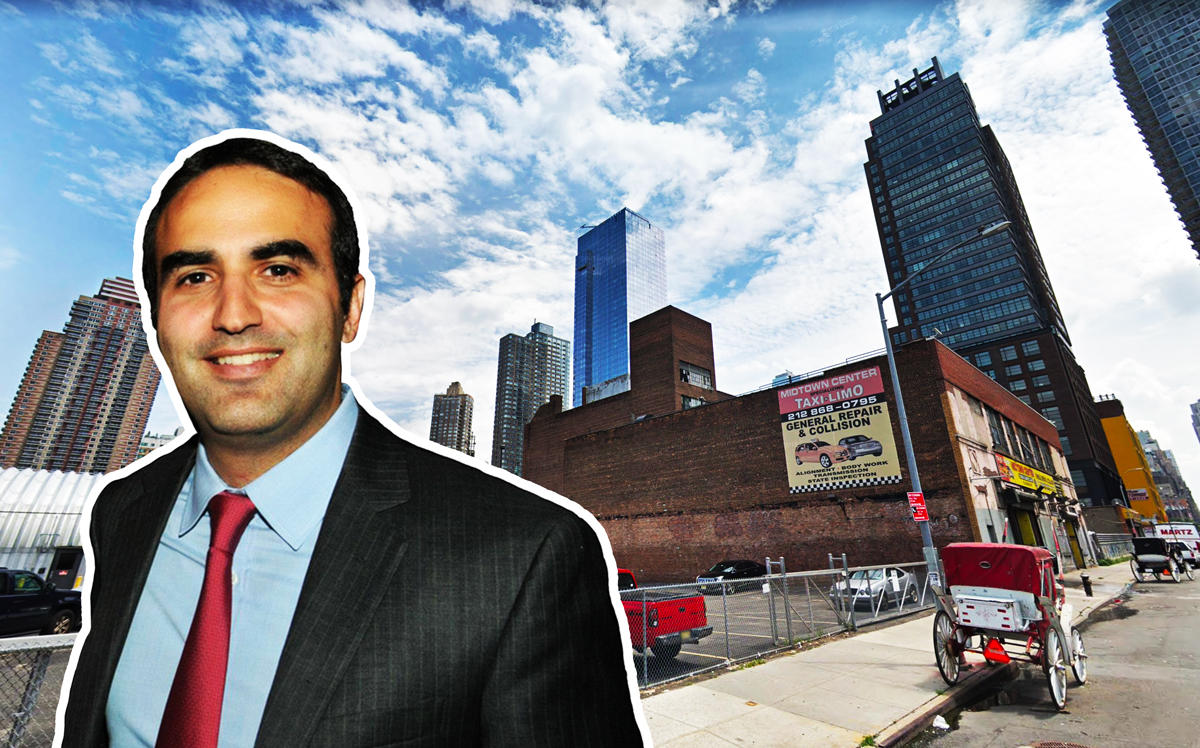 Rockrose's Justin Elghanayan and 551 West 38th Street (Credit: Getty Images and Google Maps)