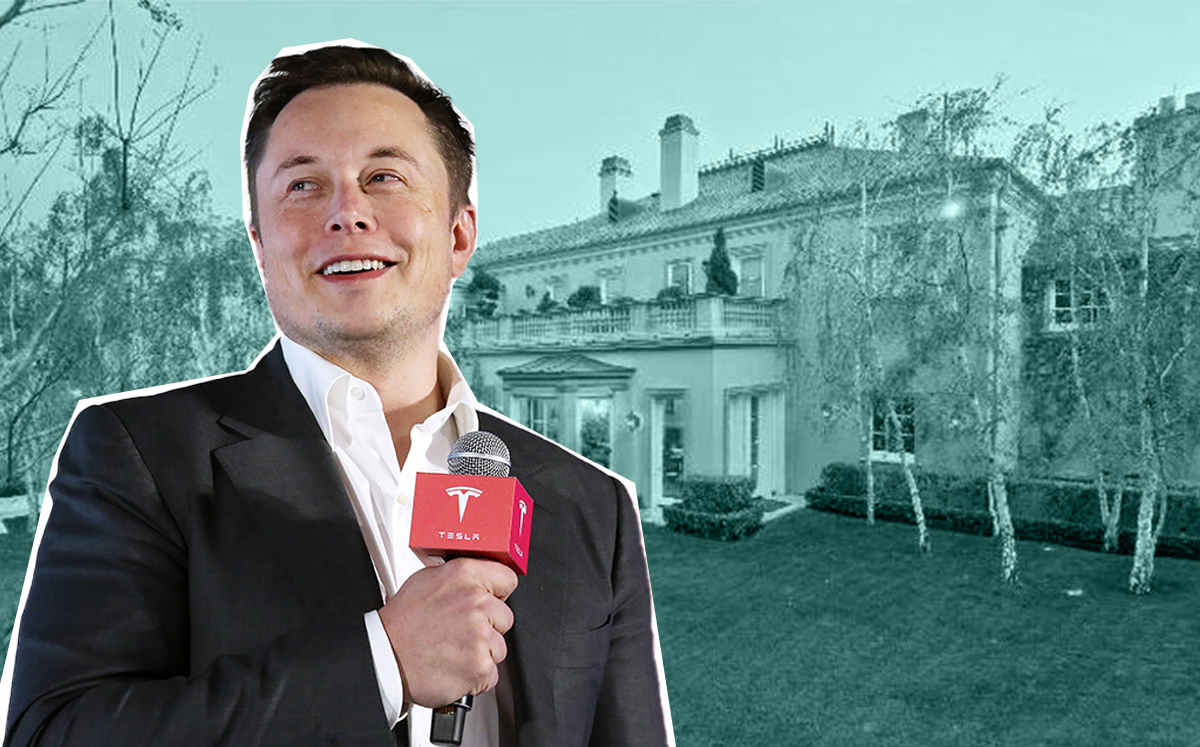 Elon Musk and one of his Bel Air homes (Credit: Getty Images and Redfin)