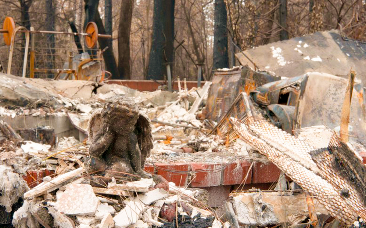 The remains of a home in Paradise, California destroyed in the Camp Fire