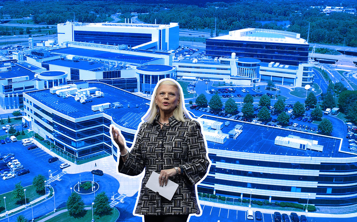 SUNY Polytech Institute in Albany and IBM CEO Ginni Rometty (Credit: SUNY poly and Getty Images)