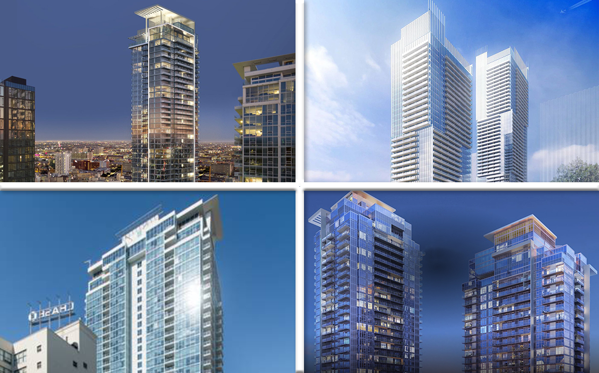 Renderings of 825 South Hill and Times Mirror Square, Level, and Hope + Flower