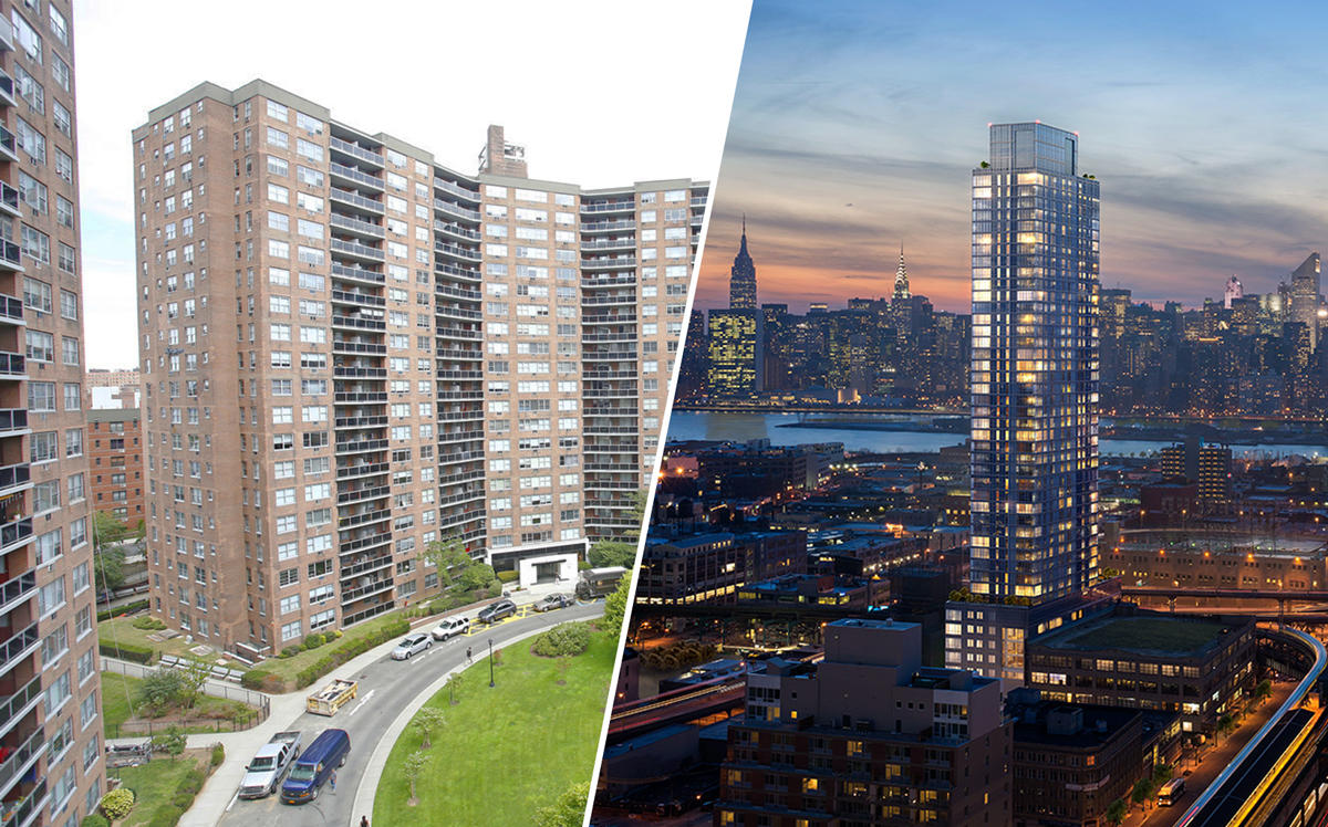 Parker Towers at  104-20 Queens Boulevard and 1 QPS tower at 42-20 24th Street in Queens (Credit: Apartments and 1 QPS Tower)