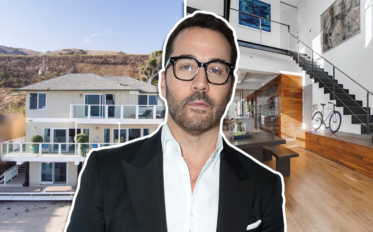 Jeremy Piven and his Malibu and Tribeca homes (Credit: Getty Images, Zillow, and StreetEasy)
