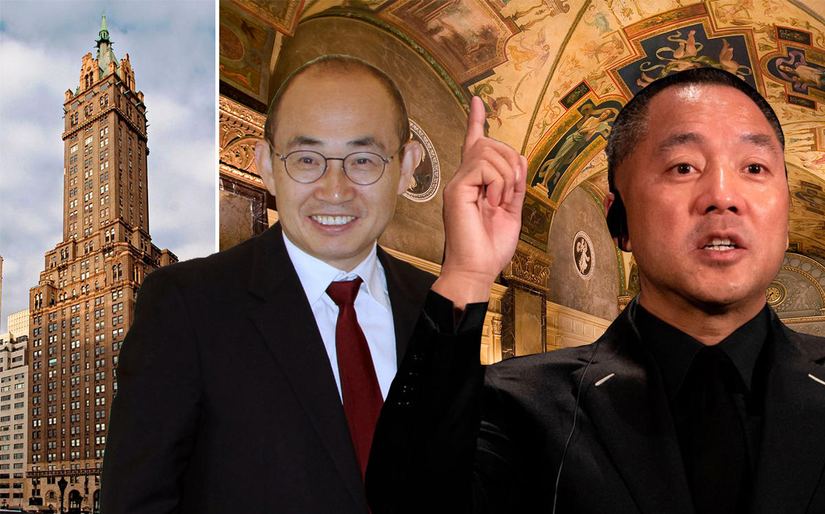 Guo Wengui (right) and Pan Shiyi (left) with the Sherry Netherland building at 781 5th Avenue (Credit: Getty Images and Wikipedia)