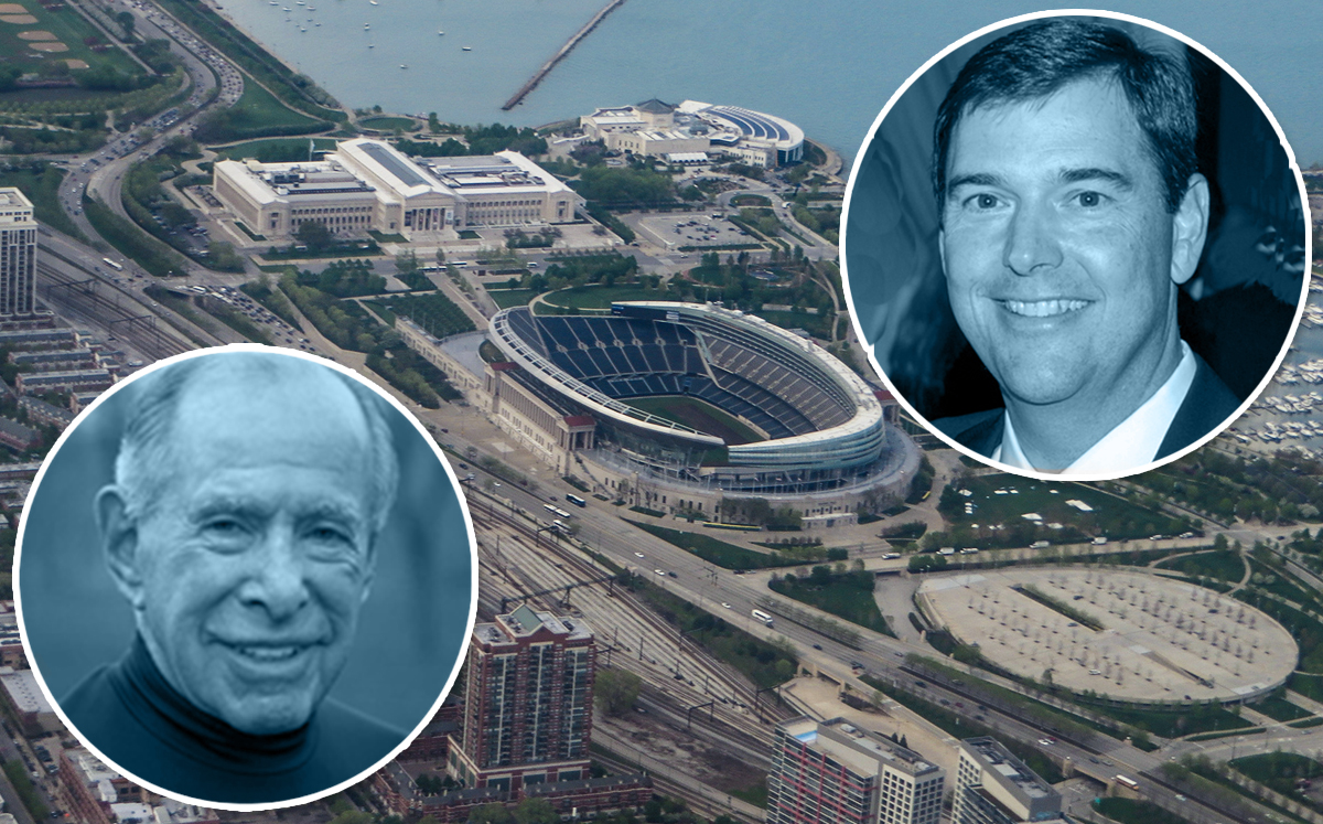 Soldier Field, Gerald Fogelson and Bob Dunn (Credit: Flickr and Sports Business Daily)
