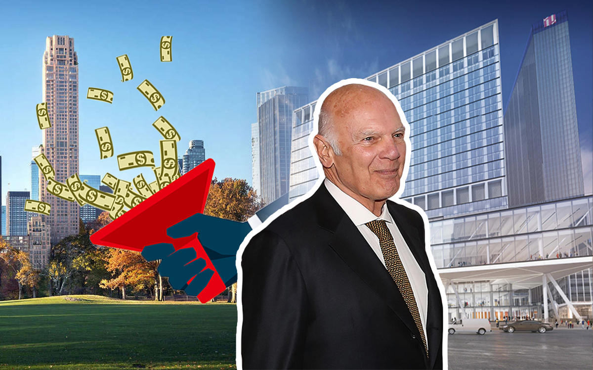 220 Central Park, Steve Roth, and a rendering of 2 Penn Plaza (Credit: Getty Images and iStock)