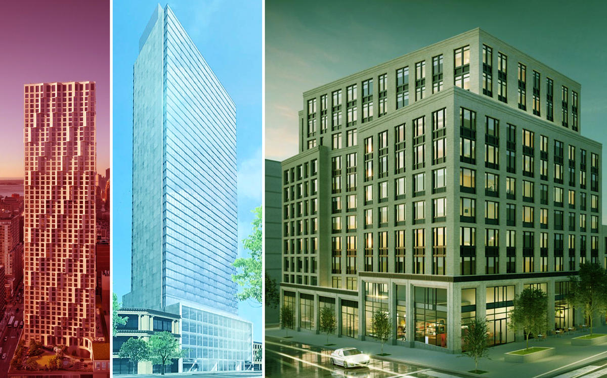 From left: 11 Hoyt Street, 540 Fulton Street, and 409 Eastern Parkway in Brooklyn (Credit: CityRealty)