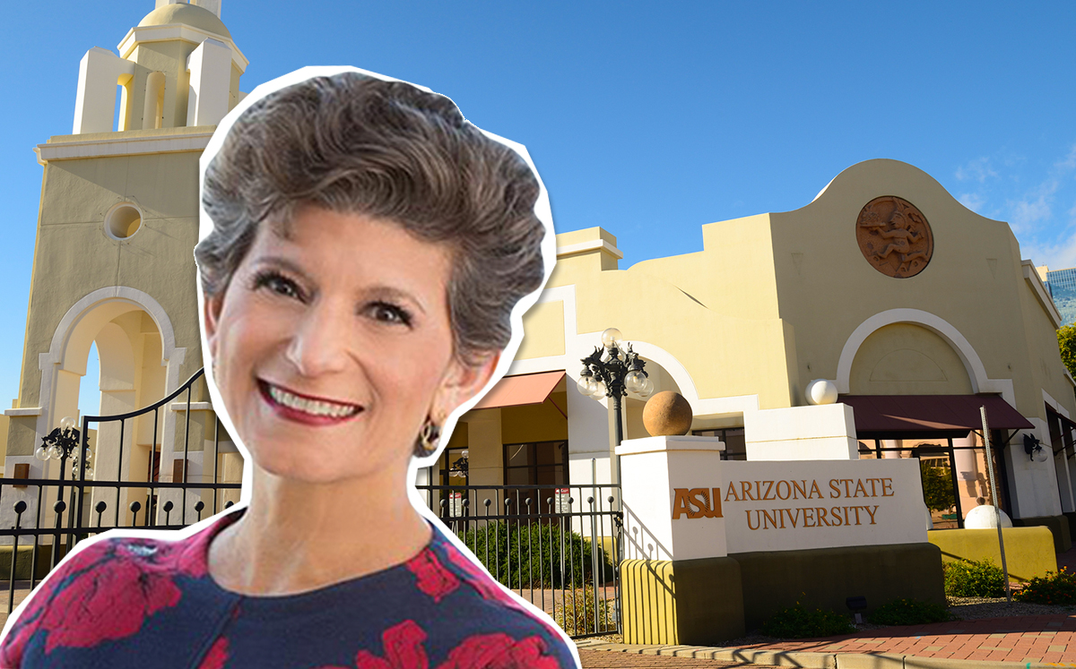 Debra Cafaro and the Campus of Arizona State University in Phoenix (Credit: iStock)