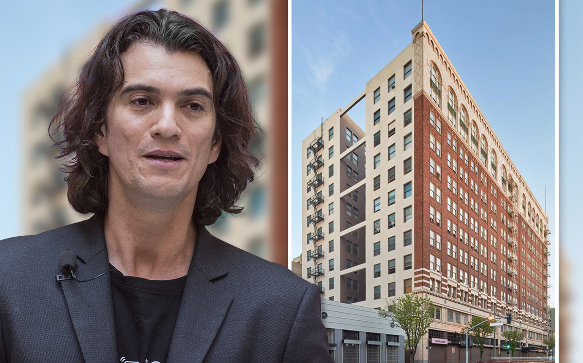 Adam Neumann and 1031 South Broadway (Credit: Getty Images and LoopNet)