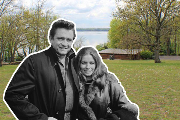 From left: Johnny Cash, June Carter Cash; Hendersonville, Tennessee estate (Credit: Stan Peacock, Getty Images)
