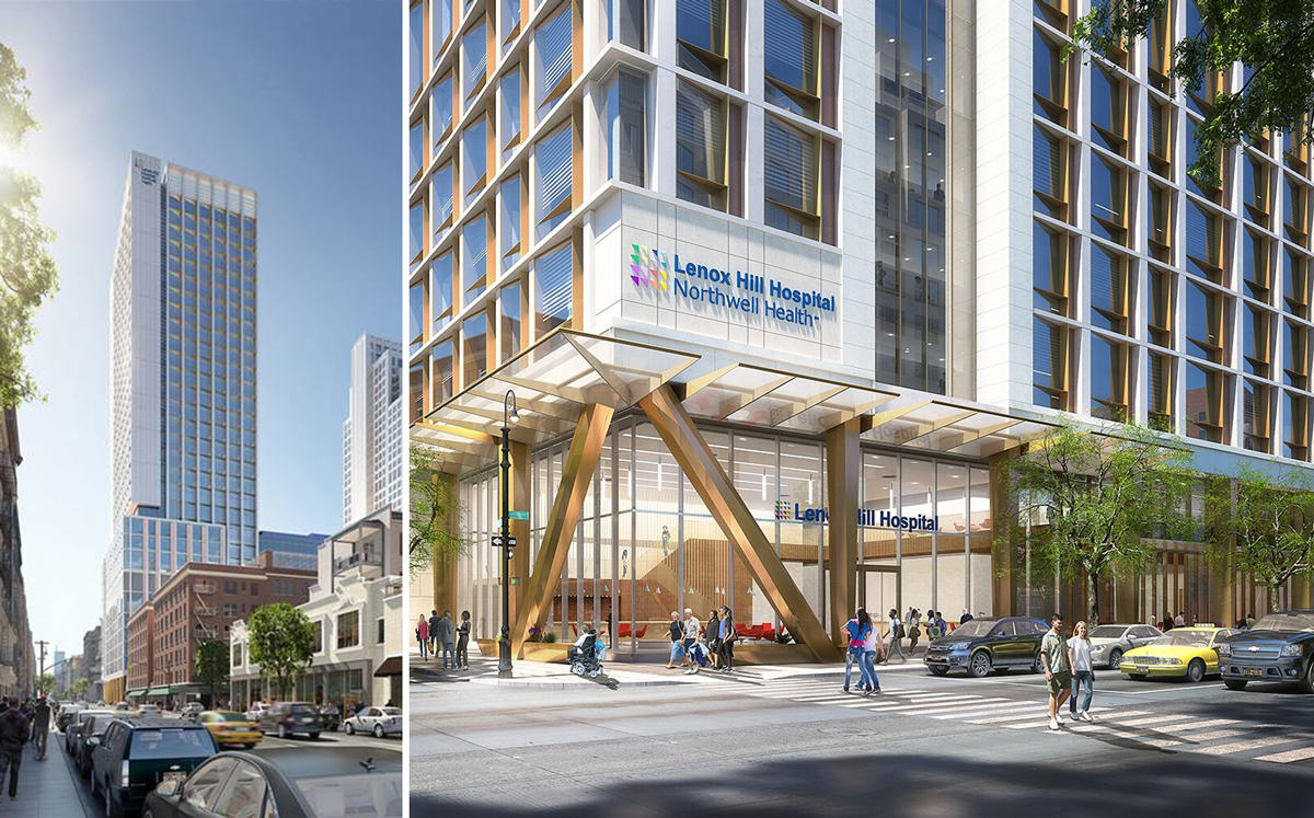 A rendering of Lenox Hill Hospital tower (Credit: Northwell Health)