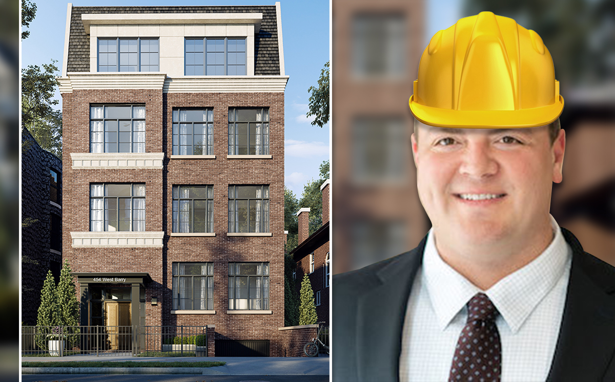Broker John Federici and a rendering of 454 West Barry street
