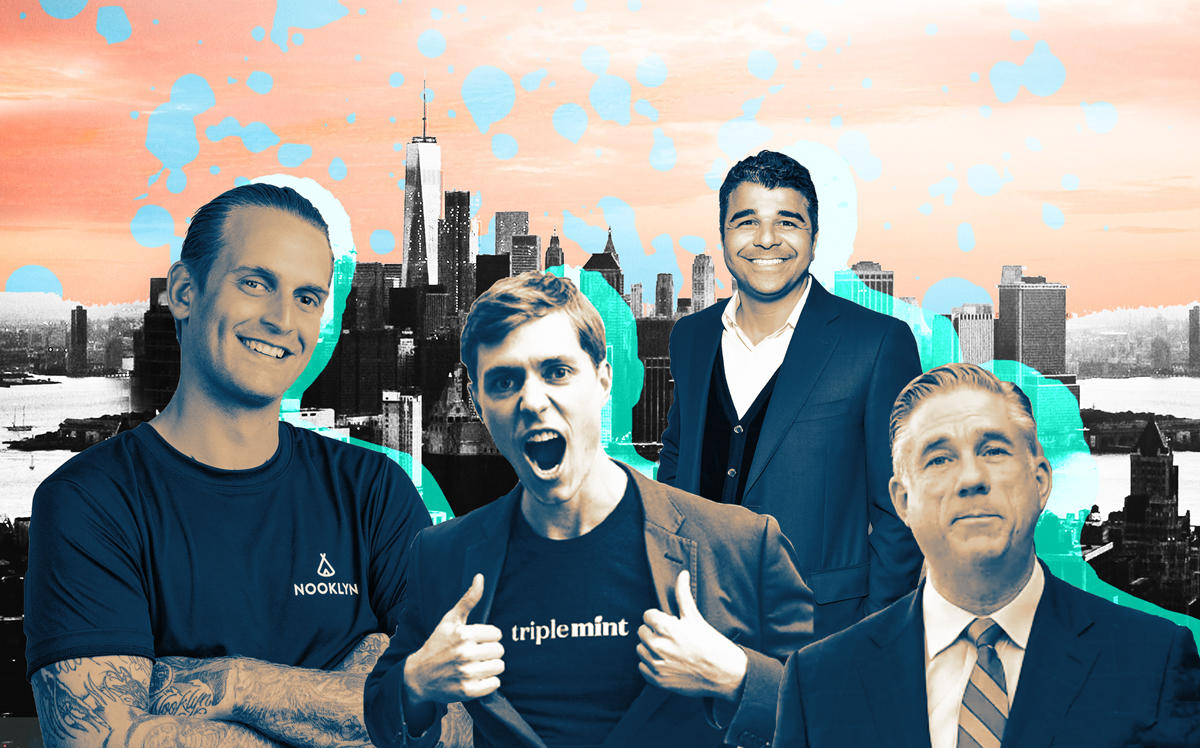 From left: Harley Courts of Nooklyn, David Walker of Triplemint, Ilan Bracha of Keller Williams, and John Reinhardt of Fillmore Real Estate (Credit: Twitter, Yale NYC, Getty Images, and Pixabay)