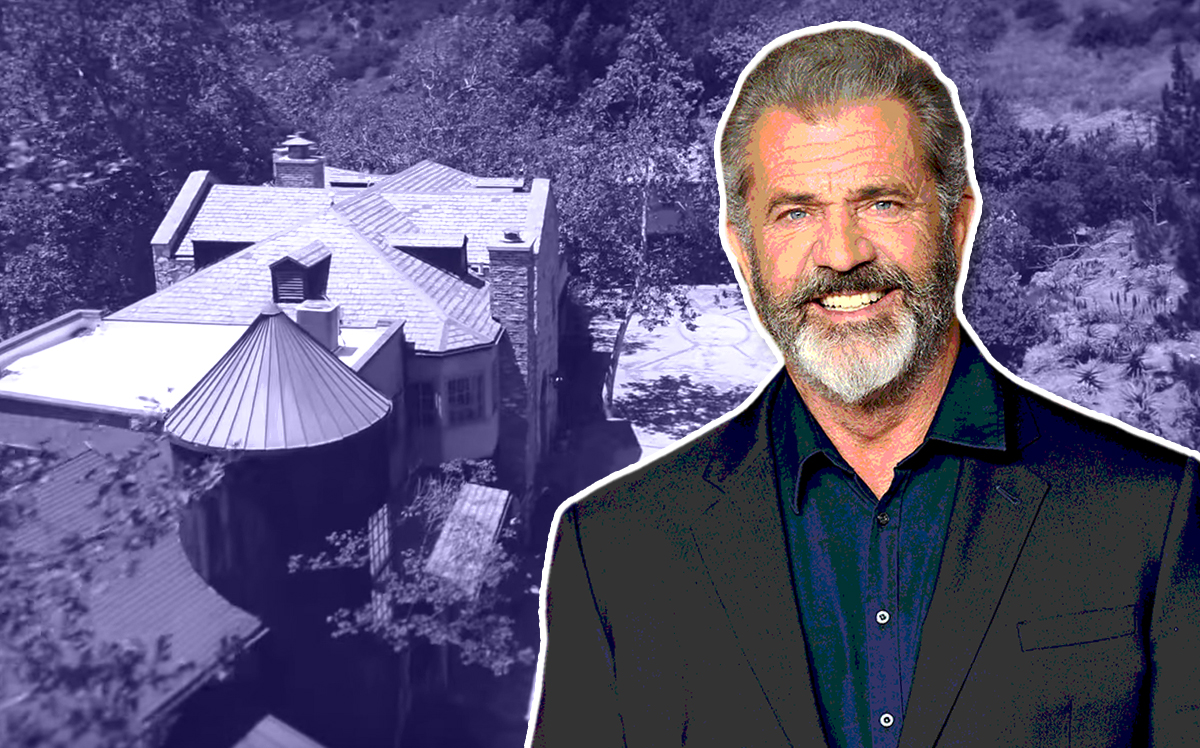 Mel Gibson and his Carbon Mesa Road home (Credit: Getty Images and Interior Pixels)