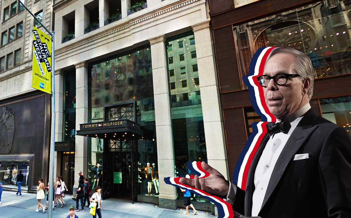 Tommy Hilfiger at 681 Fifth Avenue and designer Tommy Hilfiger (Credit: Google Maps and Getty Images)