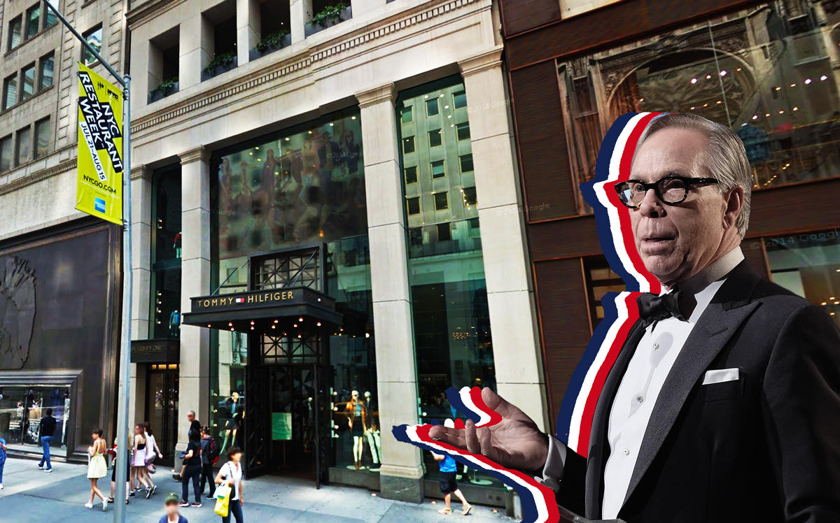 People pass the former Tommy Hilfiger store, right, on New York's Fifth  Avenue, Tuesday, July 30, 2019. Over the last year or so, Gap, Tommy  Hilfiger, Lord & Taylor and Polo Ralph