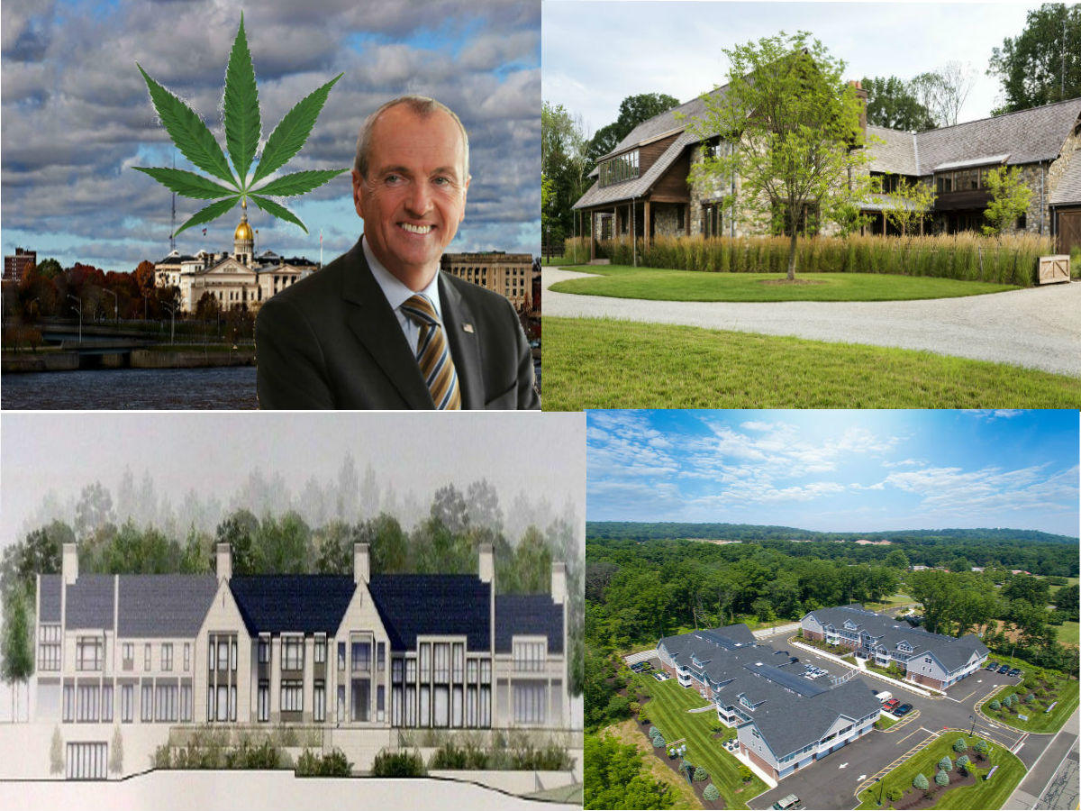 <em>Clockwise from the left: New Jersey legislature cancels vote on legal cannabis bills, a 50-acre estate near Trump National Golf Club hits the market in Bedminster, Montclair residents voice concerns over a billionaire's megamansion proposal and a luxury community in Cedar Grove comes to market.</em>