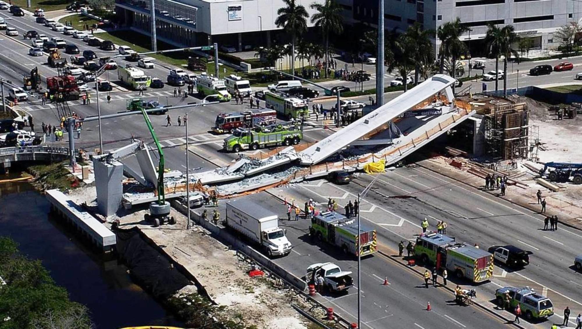 FIU pedestrian bridge collapsed March 15, 2018, and killed six people (Credit: Miami Herald)