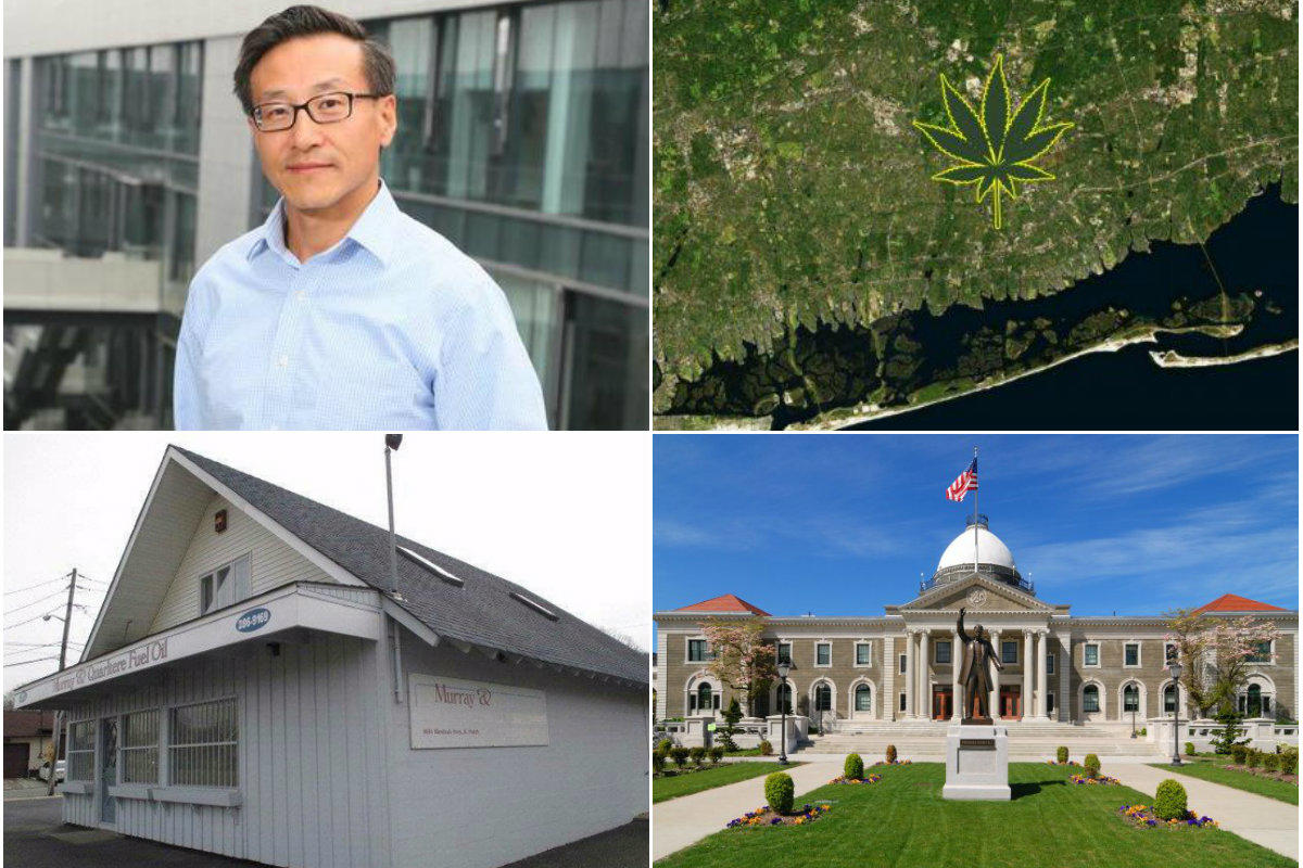 <em>Clockwise from top left: The Nassau Coliseum and Brooklyn's Barclays Center could soon be sold to Alibaba co-founder Joseph Tsai, Long Island's fourth marijuana dispensary opens in East Farmingdale, more than $100M in tax refunds have been paid out to Nassau County property owners since December and Suffolk County officials pitch a revitalization effort in East Patchogue.</em>
