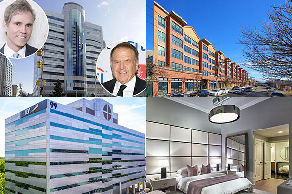 <em>Clockwise from top left: iStar CEO Jay Sugarman buys a Jersey City office building from the LeFrak Organization’s Richard LeFrak, luxury rentals open at 325 Ferry Street in Newark, the Manhattan Building Company plans to redevelop a Jersey City building as industrial-style lofts and Mack-Cali Realty buys an office tower at 99 Wood Avenue South in Iselin as it unloads a bevy of other buildings in Westchester County and Morris Plains.</em>