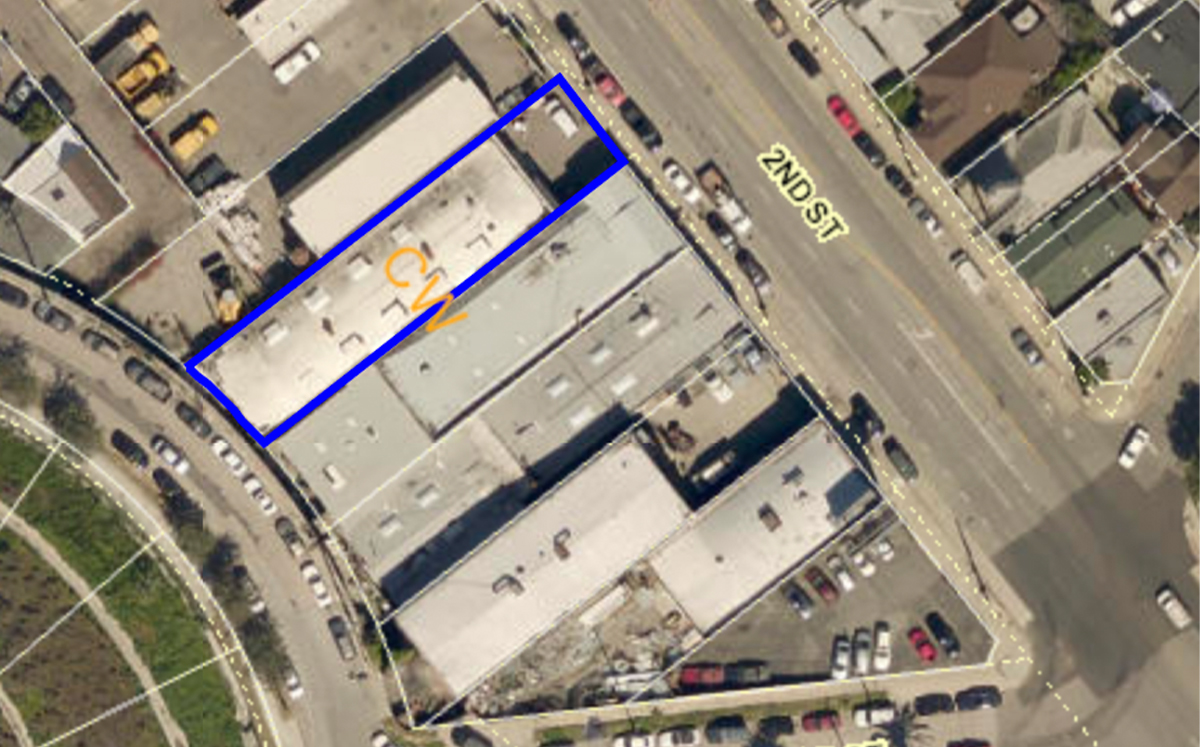 The project site is an assemblage of six parcels from 1240–1264 W. 2nd Street
