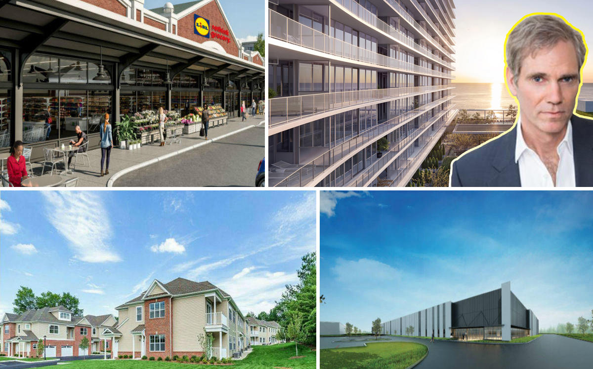 Clockwise from the left: Hampshire and Pinnacle companies finalize deal to redevelop Montclair's Lackawanna Plaza, Jay Sugarman's iStar eyes $6M condos in Asbury Park, Kislak Realty to market luxury rentals in Essex County and Colony Capital adds to its industrial assets in Mahwah.