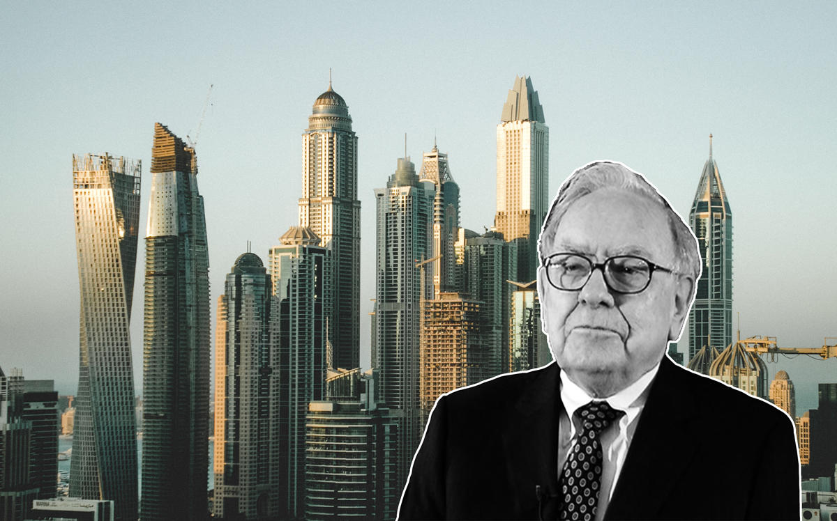 Berkshire Hathaway CEO Warren Buffett and Dubai (Credit: Wikipedia and Unsplash)