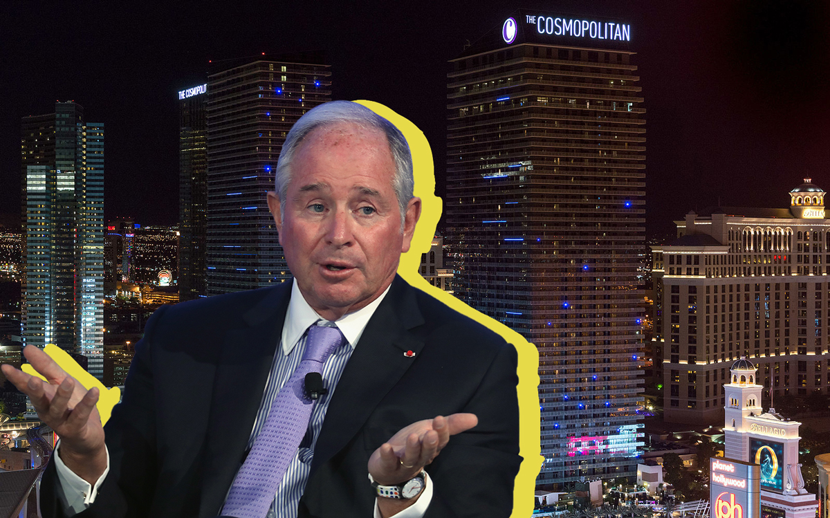 Blackstone Group CEO Stephen Schwarzman and the Cosmopolitan of Las Vegas (Credit: Getty Images and Wikipedia)