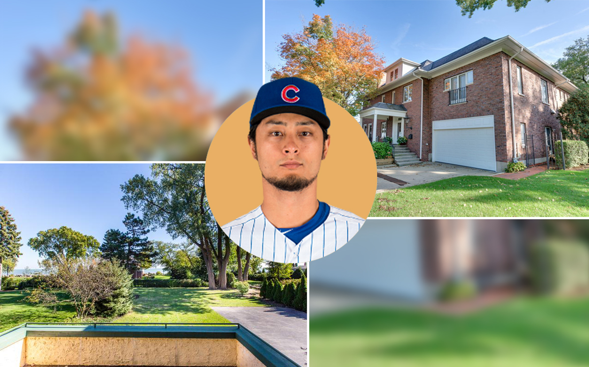 From left: images of the blocked view, Yu Darvish, and 90 Kedzie Street 