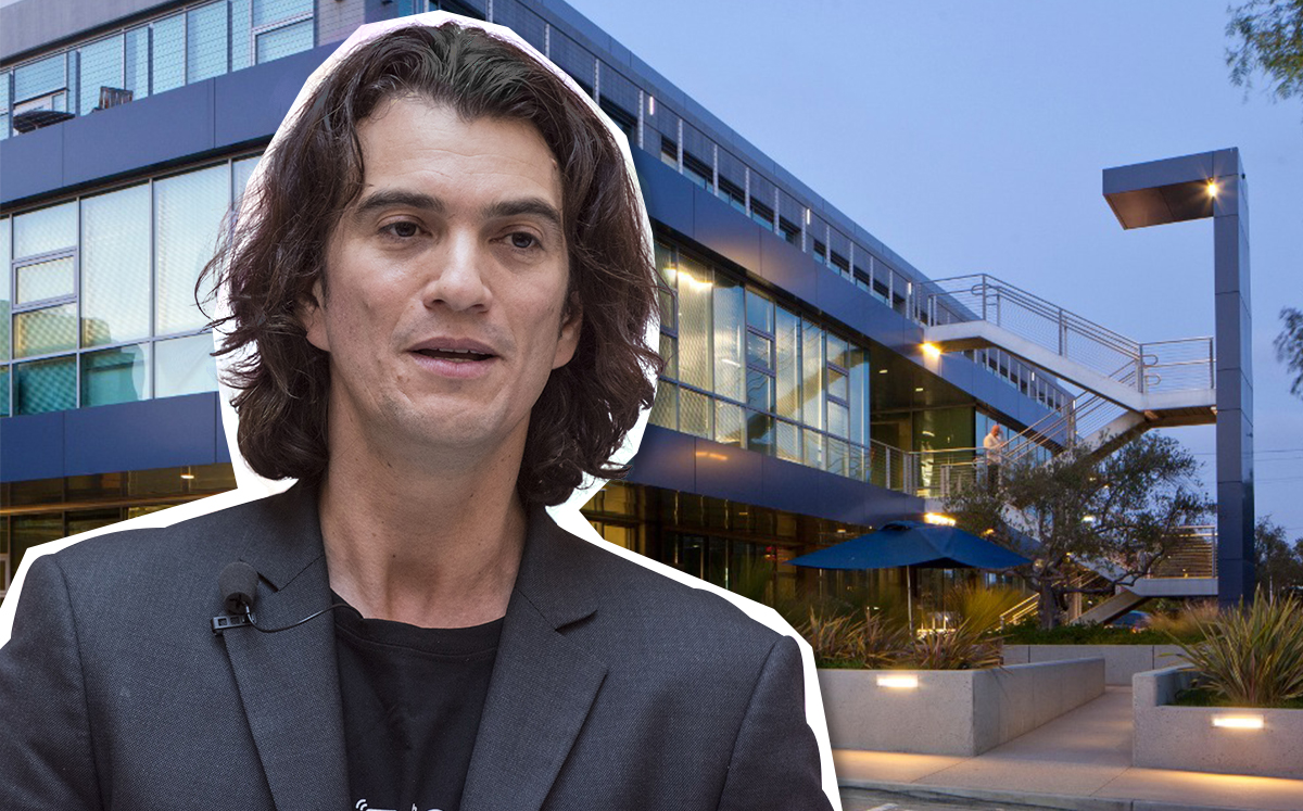 Adam Neumann and the Lantana campus (Credit: Getty Images)