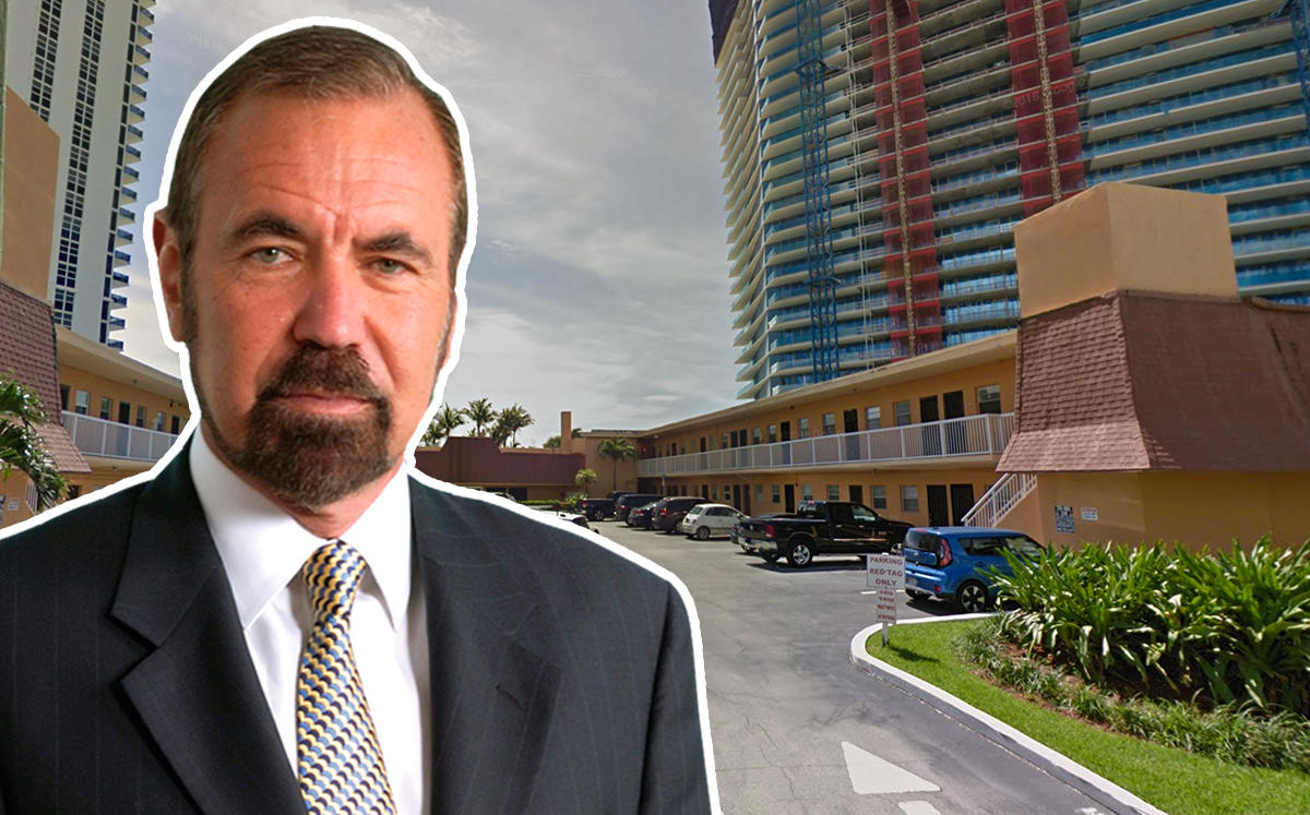 Jorge Perez, chairman and CEO of the Related Group, and 19051 Collins Avenue (Credit: Google Maps)