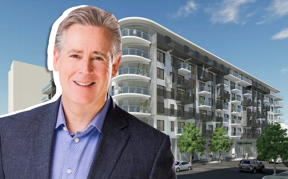 Mill Creek Residential CEO William MacDonald and a rendering of Modera Argyle