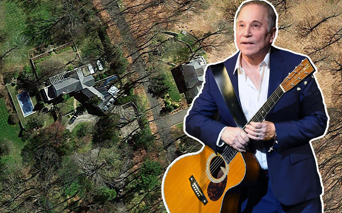 Paul Simon and his New Canaan estate in Connecticut (Credit: Getty Images and Google Maps)