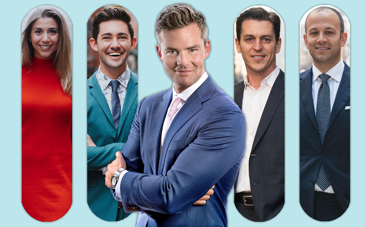 Ryan Serhant with brokers (left to right) Nicole Palermo, Nick Hovsepian, Scott Fava, and John Bataille