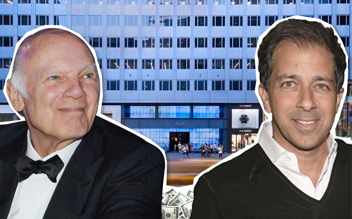 From left: Steven Roth and Haim Chera with retail condo at 666 5th Avenue (Credit: Getty Images and Vornado)
