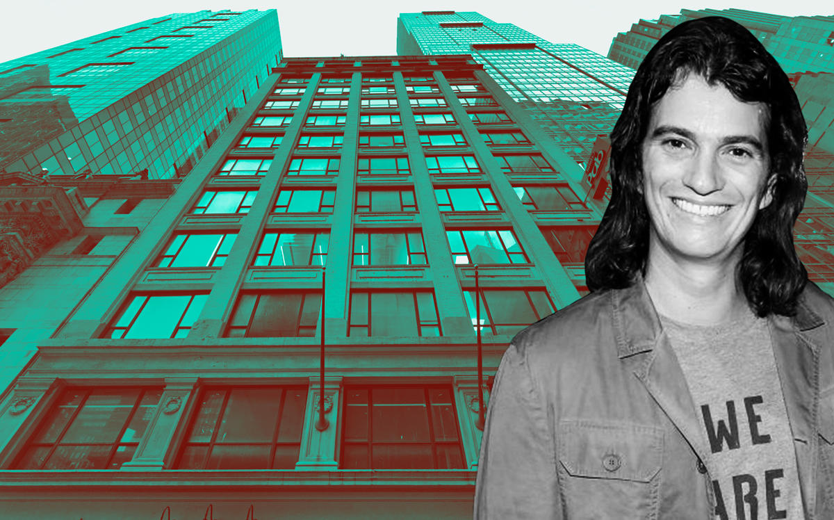 145 West 45th Street and WeWork CEO Adam Neumann (Credit: Google Maps and Getty Images)