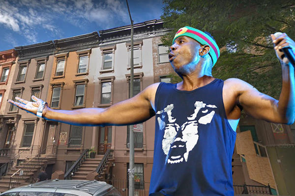 Doug E. Fresh in front of his Harlem home (Credit: Getty, Google Maps)