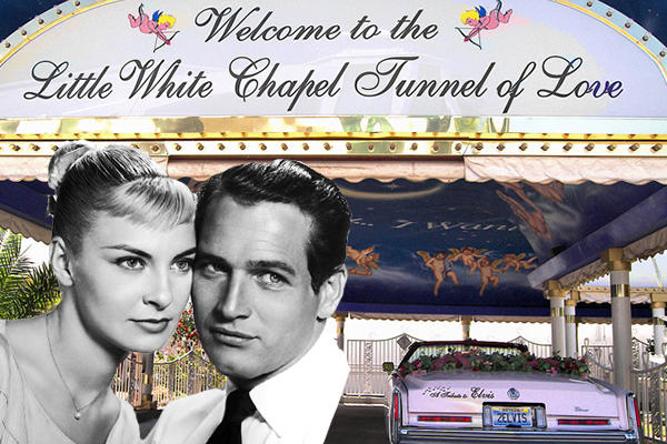 Joanne Woodward and Paul Newman married in 1958 at A Little White Chapel (Credit: Wikimedia Commons)