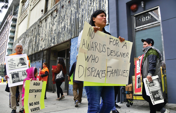 In February, tenants and housing advocates protested against Luis Martinez of design firm Studioo 15 for evicting low-income families in Boyle Heights.
