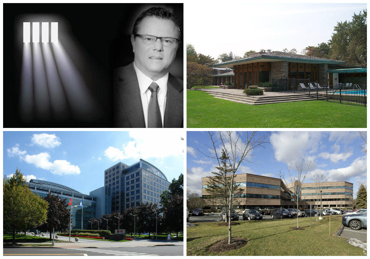 <em>Clockwise from top left: Developer Michael D’Alessio is sentenced to six years in prison for running a $58M Ponzi scheme, fashion designer Marc Jacobs shells out $9.175M for a Frank Lloyd Wright-designed mansion in Rye, a Stratford-based neurology group signs 10-year lease at a nearby office park and WWE’s Stamford lease and UnitedHealth Group’s White Plains lease are top Q1 tenants.</em>